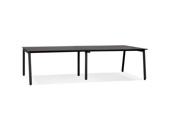 OT02140BLBL 5404028338735 Double bureau bench / table de réunion AMADEUS en bois et métal noir - 280x140 cm