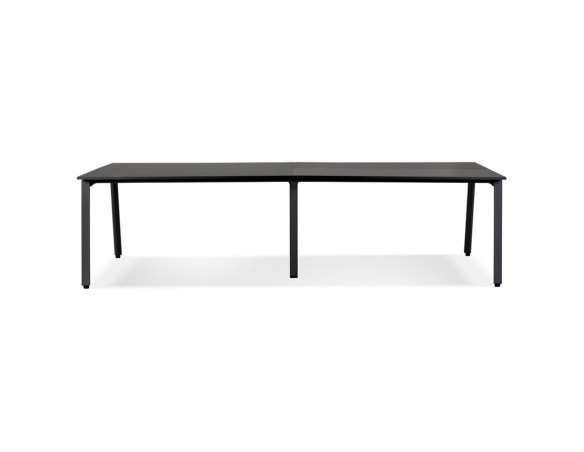 Double bureau bench / table de réunion AMADEUS en bois et métal noir - 280x140 cm
