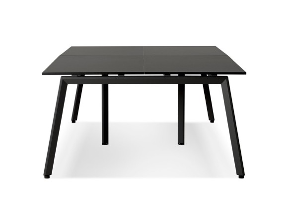 Double bureau bench / table de réunion AMADEUS en bois et métal noir - 280x140 cm