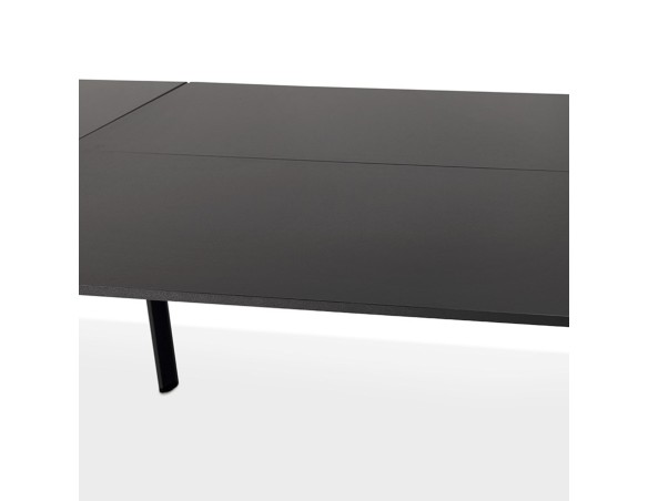 Double bureau bench / table de réunion AMADEUS en bois et métal noir - 280x140 cm