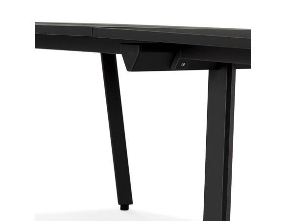 Double bureau bench / table de réunion AMADEUS en bois et métal noir - 280x140 cm