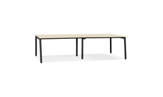 OT02150NABL 5404028338759 Double bureau bench / table de réunion AMADEUS en bois finition naturelle et métal noir - 280x140 cm