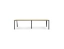 Double bureau bench / table de réunion AMADEUS en bois finition naturelle et métal noir - 280x140 cm