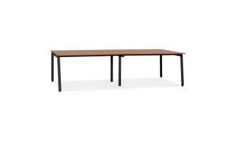 OT02160WABL 5404028338773 Double bureau bench / table de réunion AMADEUS en bois finition Noyer et métal noir - 280x140 cm