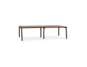 OT02160WABL 5404028338773 Double bureau bench / table de réunion AMADEUS en bois finition Noyer et métal noir - 280x140 cm