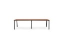 Double bureau bench / table de réunion AMADEUS en bois finition Noyer et métal noir - 280x140 cm