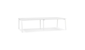 OT02170WHWH 5404028338797 Double bureau bench / table de réunion AMADEUS en bois et métal blanc - 280x140 cm
