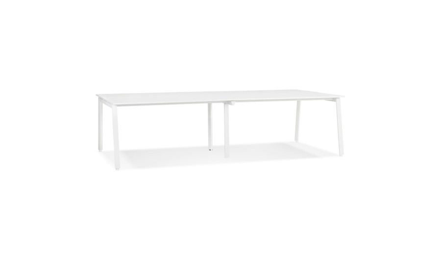 OT02170WHWH 5404028338797 Double bureau bench / table de réunion AMADEUS en bois et métal blanc - 280x140 cm