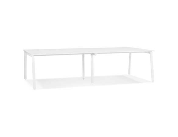 OT02170WHWH 5404028338797 Double bureau bench / table de réunion AMADEUS en bois et métal blanc - 280x140 cm