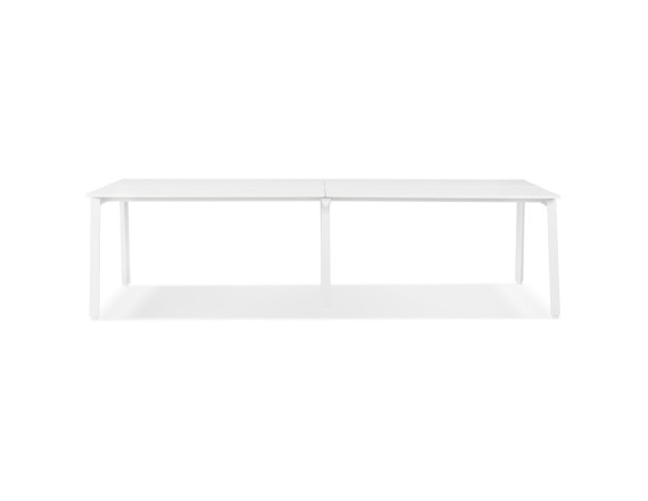 Double bureau bench / table de réunion AMADEUS en bois et métal blanc - 280x140 cm