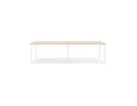Double bureau bench / table de réunion AMADEUS en bois finition naturelle et métal blanc - 280x140 cm
