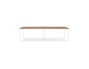 Double bureau bench / table de réunion AMADEUS en bois finition Noyer et métal blanc - 280x140 cm