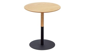 OT02110WHWH 5404028350300 Table dappoint ronde DILA H45 en bois finition naturelle et métal noir