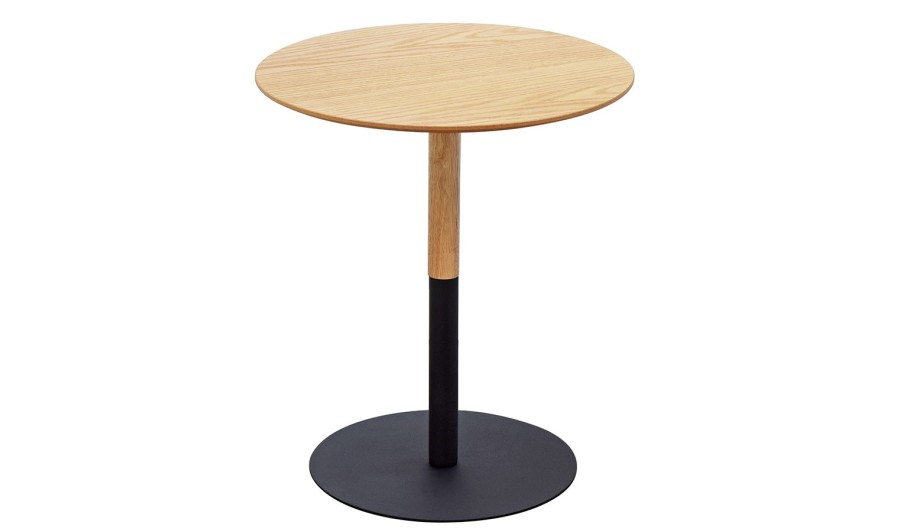 OT02110WHWH 5404028350300 Table dappoint ronde DILA H45 en bois finition naturelle et métal noir OT02110WHWH 5404028350300 Table dappoint ronde DILA H45 en bois finition naturelle et métal noir