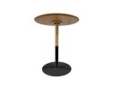 Table dappoint ronde DILA H45 en bois finition naturelle et métal noir