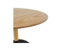 Table dappoint ronde DILA H45 en bois finition naturelle et métal noir