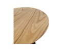 Table dappoint ronde DILA H45 en bois finition naturelle et métal noir