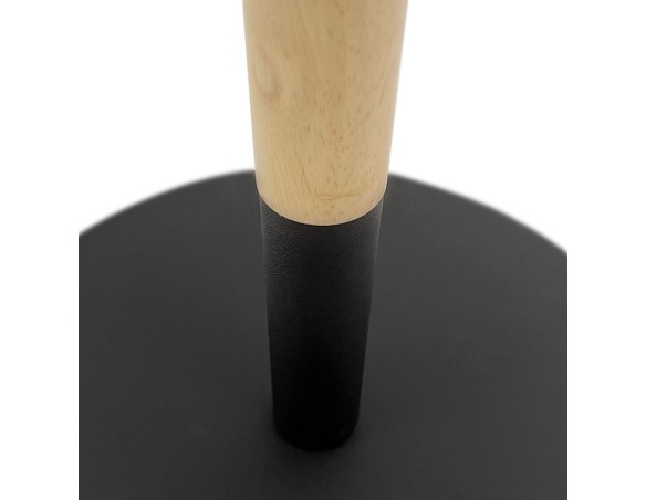 Table dappoint ronde DILA H45 en bois finition naturelle et métal noir
