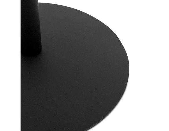 Table dappoint ronde DILA H45 en bois finition naturelle et métal noir