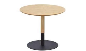 OT02100WABL 5404028350324 Table basse design ronde DILA H40 en bois finition naturelle et métal noir