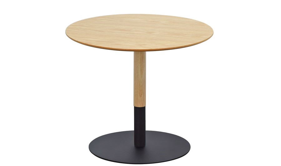 OT02100WABL 5404028350324 Table basse design ronde DILA H40 en bois finition naturelle et métal noir