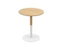 OT02140BLBL 5404028350348 Table dappoint ronde DILA H45 en bois finition naturelle et métal blanc