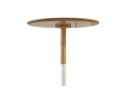 Table dappoint ronde DILA H45 en bois finition naturelle et métal blanc