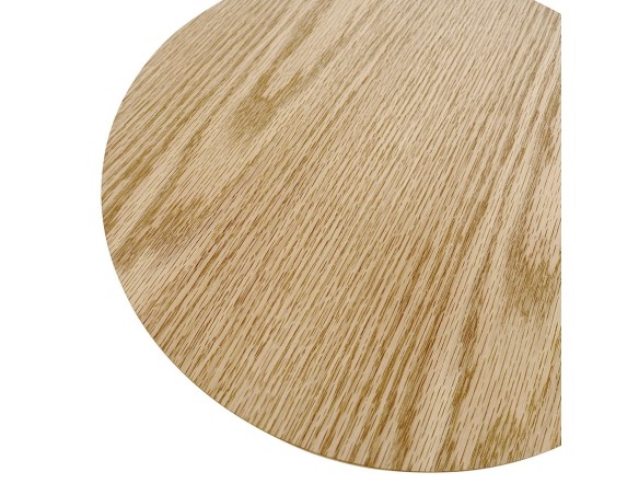 Table dappoint ronde DILA H45 en bois finition naturelle et métal blanc