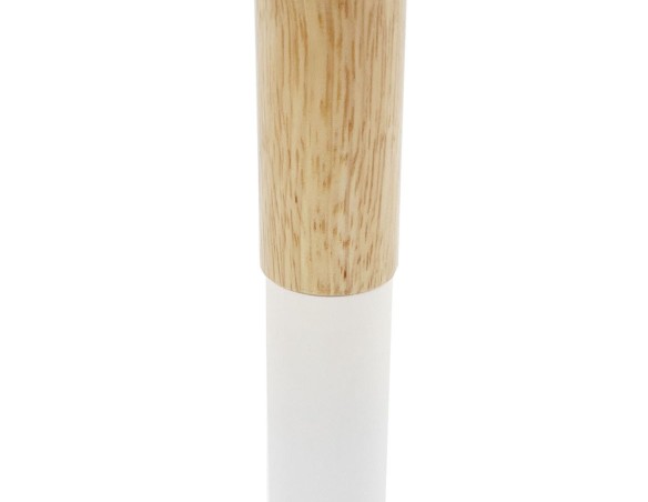 Table dappoint ronde DILA H45 en bois finition naturelle et métal blanc