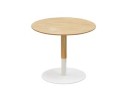 OT02150NABL 5404028350362 Table basse design ronde DILA H40 en bois finition naturelle et métal blanc