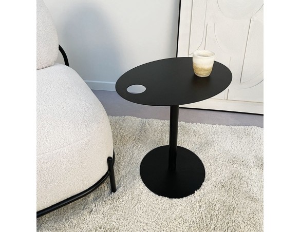 Table dappoint ovale MASA en métal noir