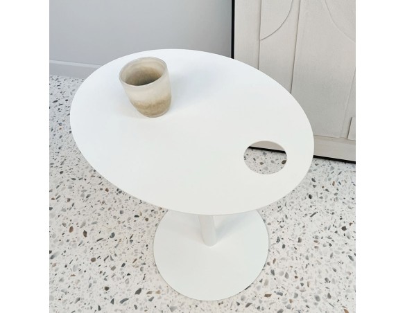 Table dappoint ovale MASA en métal blanc
