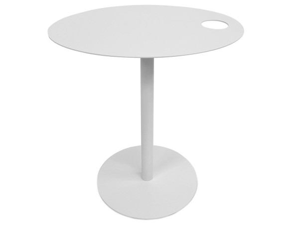 Table dappoint ovale MASA en métal blanc