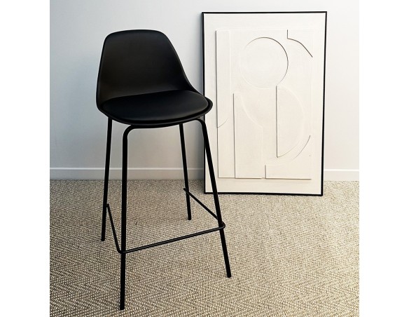 Tabouret snack mi-hauteur COOKIE MINI noir style industriel
