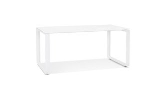 OT01500WHWH 5404028323472 Bureau droit design BAKUS en verre et métal blanc - 160x80 cm