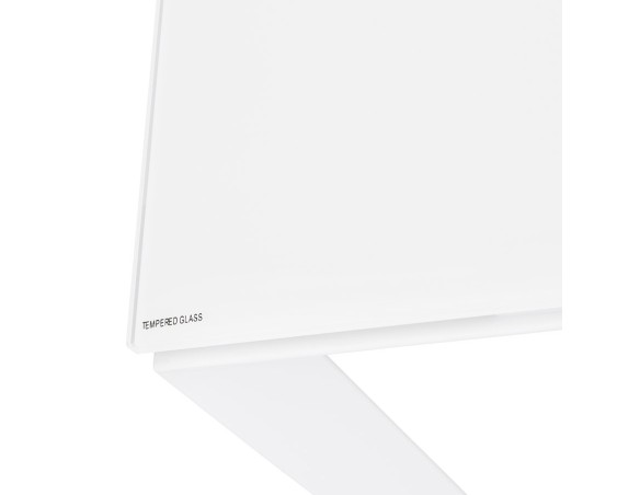 Bureau droit design BAKUS en verre et métal blanc - 160x80 cm