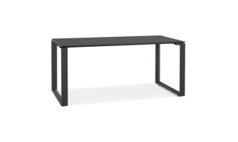 OT01550BLBL 5404028323571 Bureau droit design BAKUS en verre et métal noir - 160x80 cm