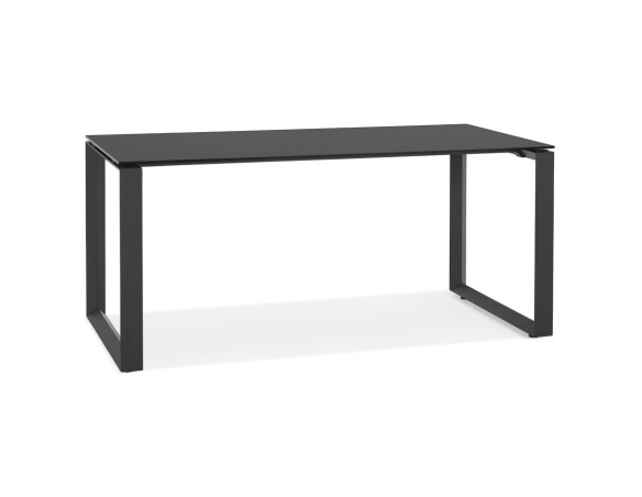 OT01550BLBL 5404028323571 Bureau droit design BAKUS en verre et métal noir - 160x80 cm