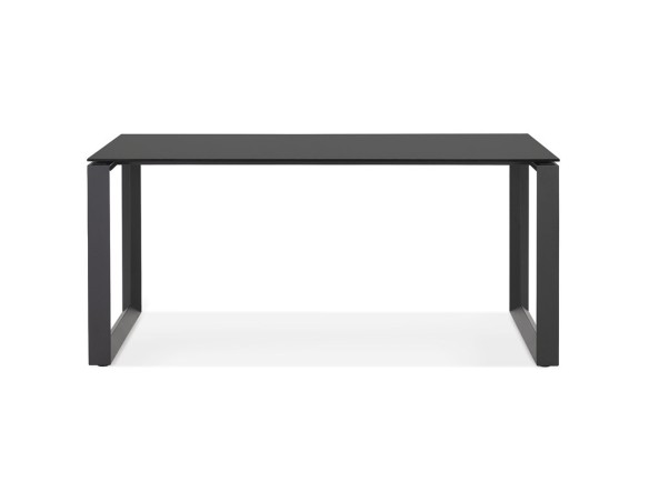 Bureau droit design BAKUS en verre et métal noir - 160x80 cm