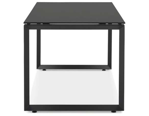 Bureau droit design BAKUS en verre et métal noir - 160x80 cm
