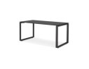 Bureau droit design BAKUS en verre et métal noir - 160x80 cm