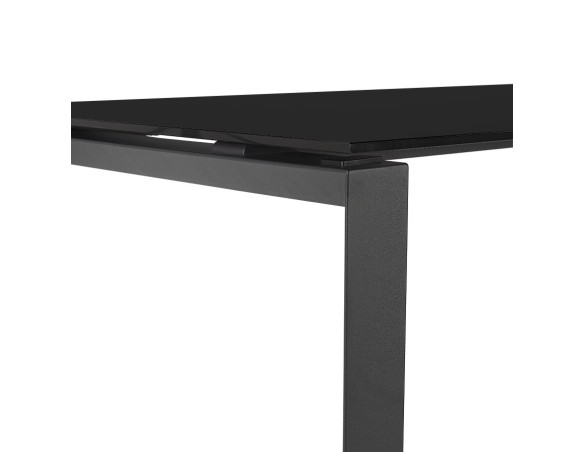 Bureau droit design BAKUS en verre et métal noir - 160x80 cm