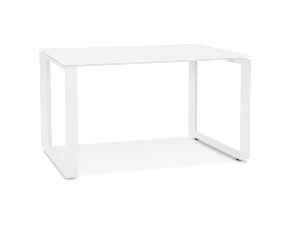 OT01620WHWH 5404028323717 Petit bureau droit design BAKUS en verre et métal blanc - 120x60 cm