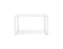 Petit bureau droit design BAKUS en verre et métal blanc - 120x60 cm