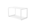 Petit bureau droit design BAKUS en verre et métal blanc - 120x60 cm