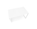 Petit bureau droit design BAKUS en verre et métal blanc - 120x60 cm