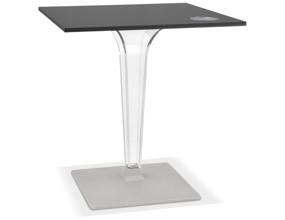 DT03310BLCL 5404028341605 Table de terrasse carrée LIMPID noire intérieur/extérieur - 68x68 cm