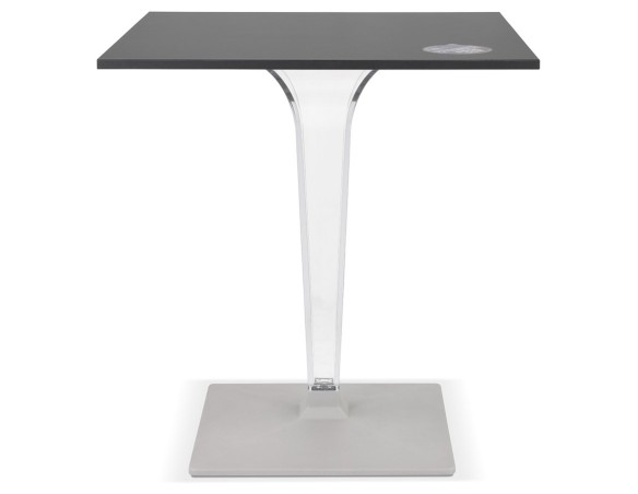 Table de terrasse carrée LIMPID noire intérieur/extérieur - 68x68 cm
