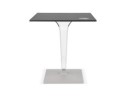 Table de terrasse carrée LIMPID noire intérieur/extérieur - 68x68 cm