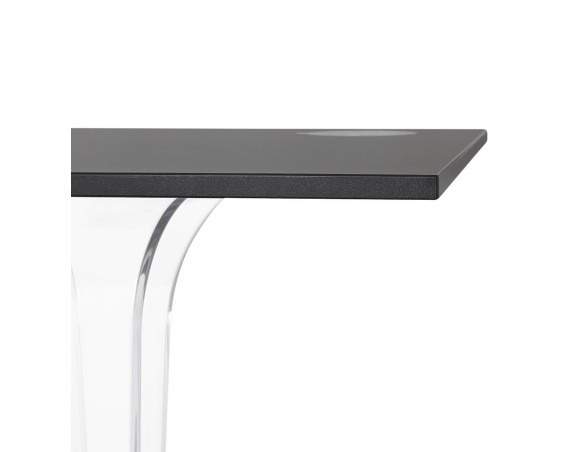 Table de terrasse carrée LIMPID noire intérieur/extérieur - 68x68 cm
